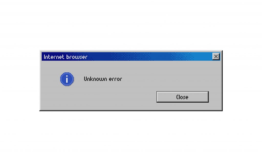 Unexpected error message during an update.