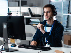 Remote IT support technician providing co-managed IT services to a growing business.