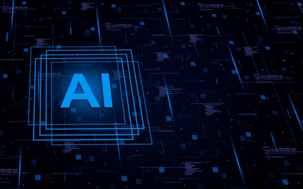 Abstract AI technology graphic representing the data privacy questions behind CCPA compliance for AI tools